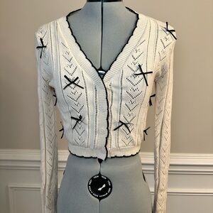Cream Cardigan with Bows